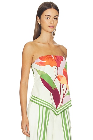 SOVERE Kalea Top in White,Green