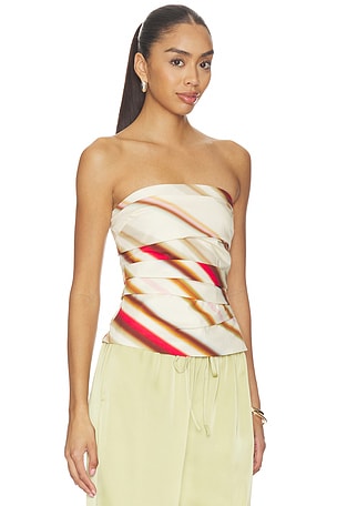 SOVERE Cyrus Top in Beige,Red