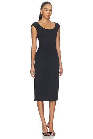 SPANX Smoothing Jersey Cap Sleeve Scoop Dress in Black. Size S. Also