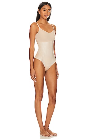 SPANX SPANXshape™ Invisible Cami Thong Bodysuit in Beige. Size XL/1X. Also