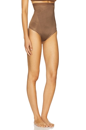 SPANX Spanxshape Invisible High Waisted Thong in Brown. Size XS. Also