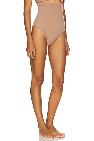 SPANX Seamless Power High Waisted Thong in Taupe. Size XL. Also
