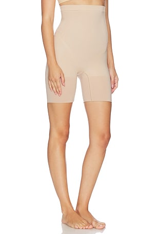 SPANX Sculpt Gofigure High Waist Mid Thigh Short in Cream