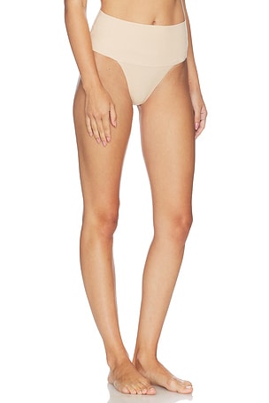 SPANX Supersmooth Undie-tectable Cotton Thong in Tan
