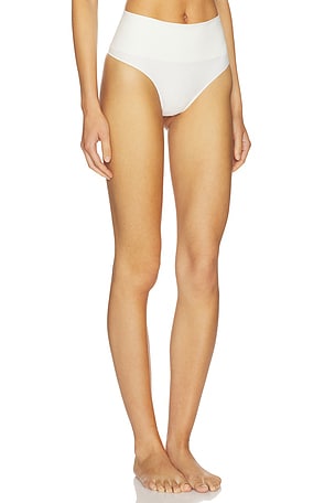 SPANX Shape Extraordinary Cotton Thong in Cream. Size XL. Also