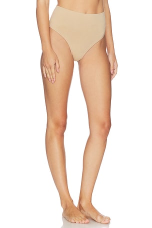 SPANX Shape Extraordinary Cotton Thong in Tan