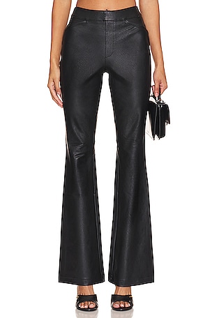 Jaded London straight leg faux leather jeans in black with panelling