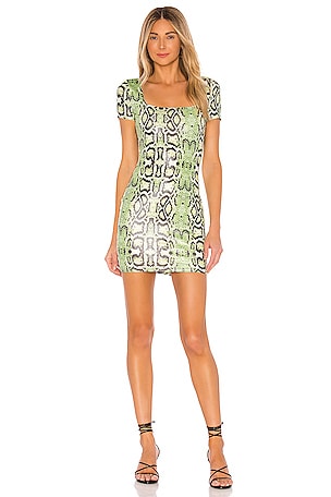 superdown Keirnan Mini Dress in Lime Green Snake | REVOLVE
