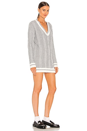 superdown Shawnie Varsity Sweater Dress in Grey