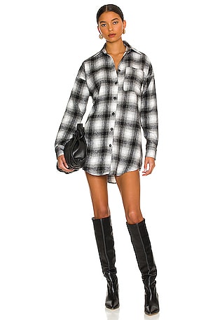 superdown Jennie Flannel Dress in Black REVOLVE