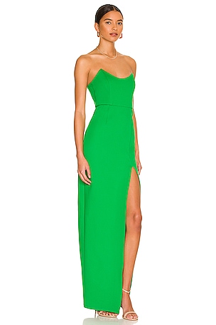 superdown Ryleigh Strapless Maxi Dress in Green