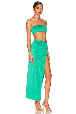 superdown Karolyna Maxi Skirt Set in Teal