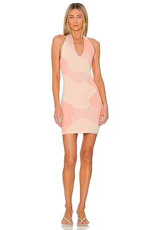 superdown Elliot Halter Mini Dress in Orange Multi | REVOLVE