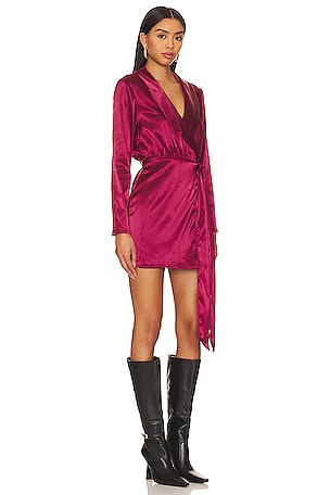 superdown Jennie Mini Dress in Burgundy