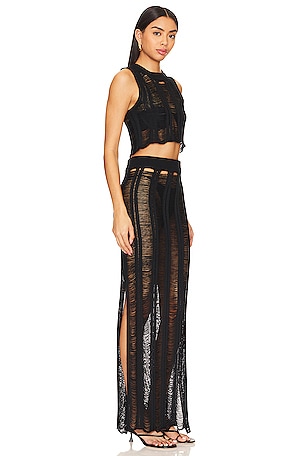 superdown Tayla Maxi Skirt Set in Black