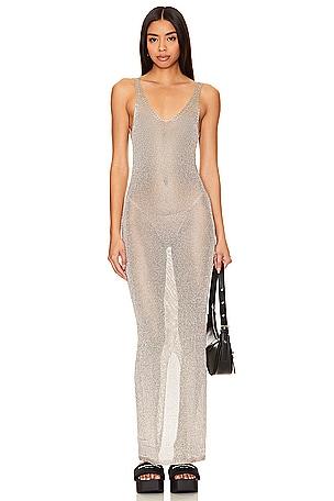superdown Egon Maxi Dress in Metallic Gold