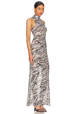 superdown Angelika Sheer Dress in Beige