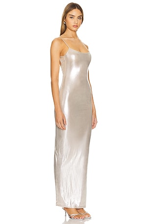 superdown Danica Maxi Dress in Metallic Silver