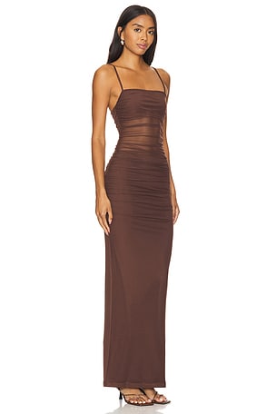 superdown Celeste Maxi Dress in Chocolate