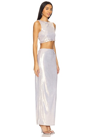 superdown Pearl Maxi Set in Metallic Gold