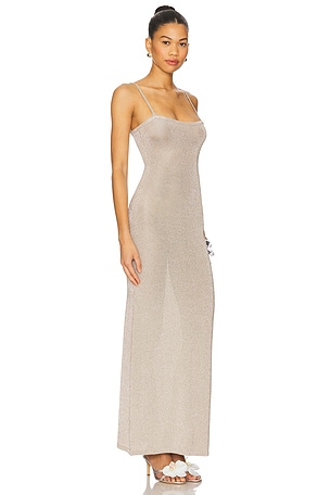 superdown Dalilah Maxi Dress in Metallic Silver