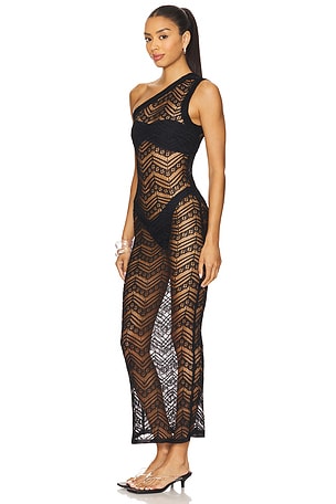 superdown Kalina One Shoulder Dress in Black