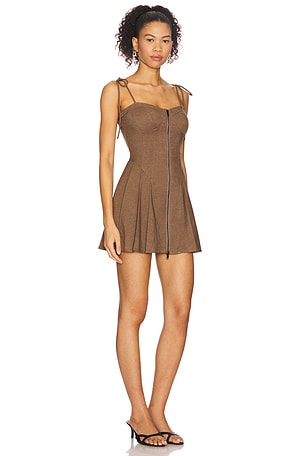 superdown Elanor Mini Dress in Brown. Size XXS. Also