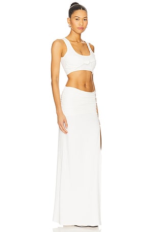 superdown Leni Maxi Skirt Set in White