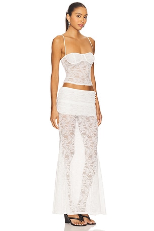 superdown x Yhasmina Ferrara Mimi Maxi Skirt Set in White