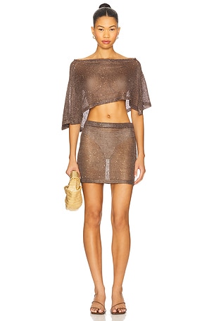 superdown Charlena Skirt Set in Brown