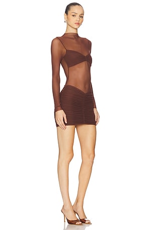 superdown Carolina Mini Dress in Chocolate