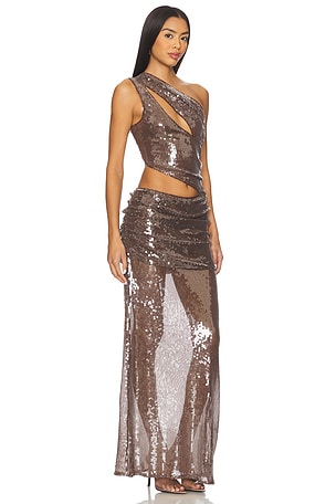 superdown Abrielle Maxi Dress in Brown