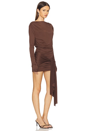 superdown Miram Mini Dress In Dark Brown in Brown