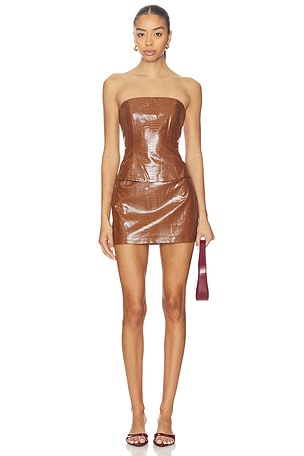 Nadira Faux Leather Skirt Set superdown