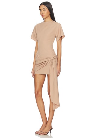 superdown Kirana Wrap Front Dress in Taupe