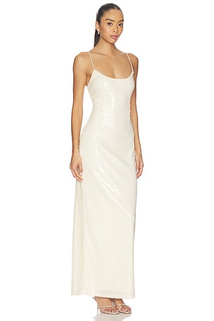 superdown Jessie Sequin Maxi Dress in Ivory