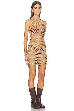 superdown Kippa Halter Mini Dress in Nude