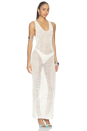 superdown Zia Crochet Maxi Dress in Ivory. Size S. Also