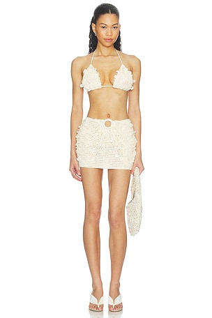 Solenne Crochet Mini Skirt Set superdown