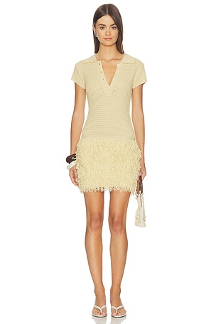 Meradeth Crochet Fringe Mini Dress superdown