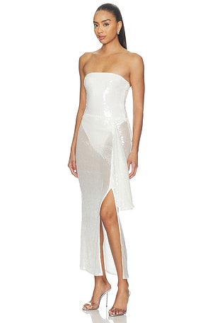 superdown X Emma Rose Citra Sequin Skirt Set in White. Size XXS. Also