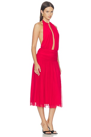 superdown Nossa Backless Midi Dress in Red