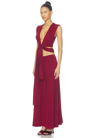superdown Azura Maxi Skirt Set in Burgundy