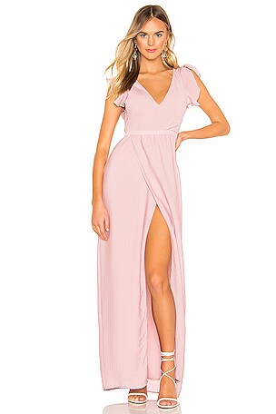 superdown Mae Ruffle Wrap Maxi in Pink | REVOLVE superdown Mae Ruffle Wrap Maxi in Pink | REVOLVE