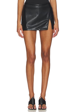 Miley Faux Leather Skort superdown