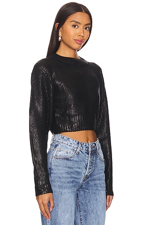 superdown Elaine Metallic Sweater in Black