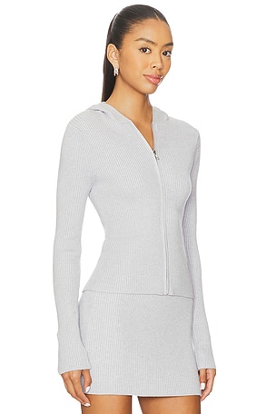 superdown Sariyah Zip Up Sweater in Grey