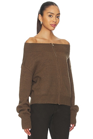 superdown Lena Off Shoulder Sweater in Brown