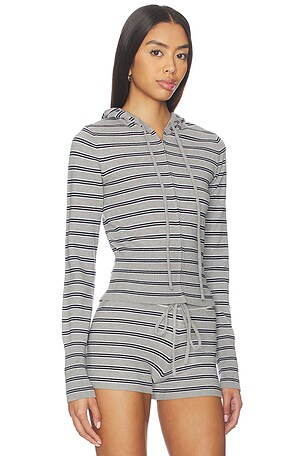 superdown Kieryn Knit Zip Up in Grey. Size XS. Also