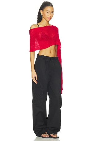 superdown Miria Knit Cape Top en Rouge